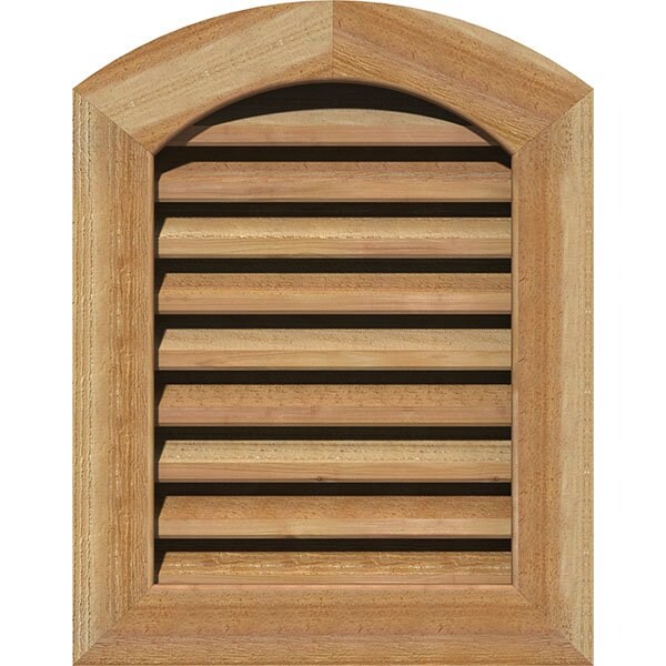 Ekena Millwork Arch Top Gable Vent Functional, Western Red Cedar Gable Vent w/ 1" x 4" Flat Trim Frame, 22"W x 26"H GVWAR22X2601RFUWR - main